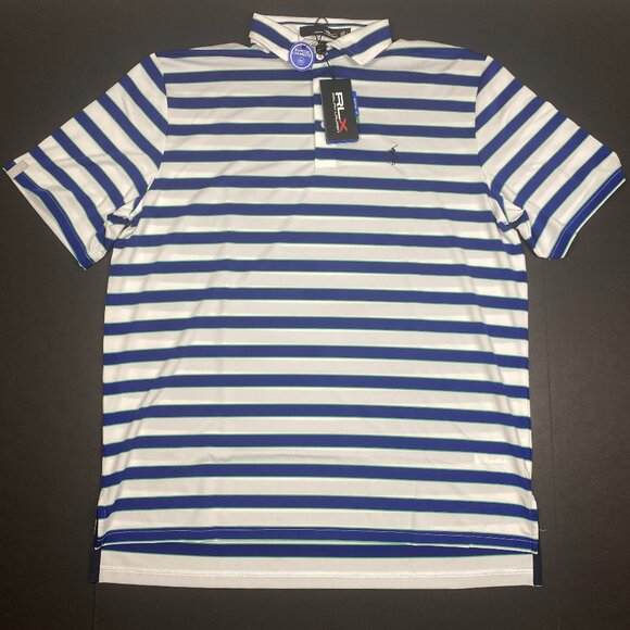 Polo Ralph Lauren RLX Golf Performance Stretch Shirt - Striped – NWT - Large - Picture 1 of 6